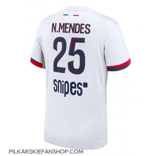 Koszulka piłkarska Paris Saint-Germain Nuno Mendes #25 Strój wyjazdowy 2025-26 tanio Krótki Rękaw Koszulka piłkarska Paris Saint-Germain Nuno Mendes #25 Strój wyjazdowy 2025-26 tanio Krótki Rękaw